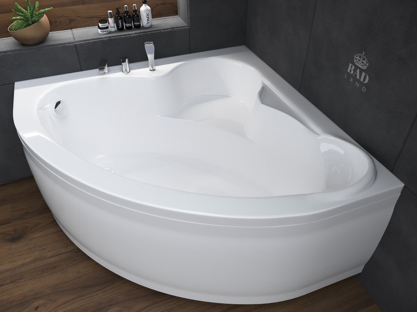 KOLMAN Badewanne Eckbadewanne Standard 130x130, Ablaufgarnitur & Füße GRATIS Bild 3