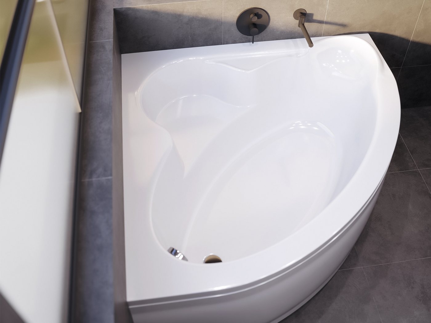 KOLMAN Badewanne Eckbadewanne Standard 130x130, Ablaufgarnitur & Füße GRATIS Bild 4