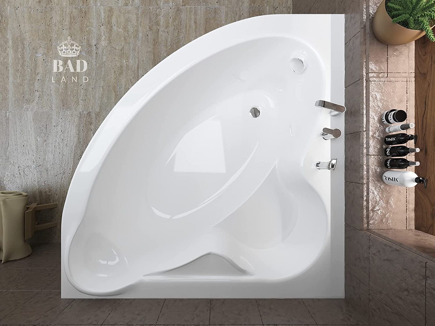 KOLMAN Badewanne Eckbadewanne Standard 130x130, Ablaufgarnitur & Füße GRATIS Bild 5