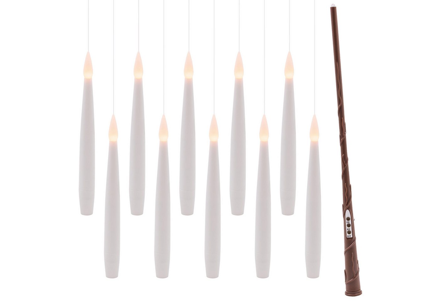 Sarcia.eu LED-Kerze Hängende LED-Kerzen, 10er-Set, magische Kerzen mit Zauberstab Bild 2