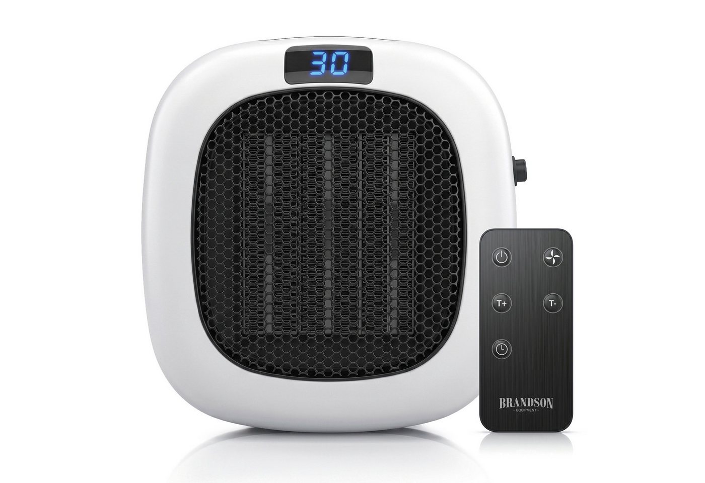 Brandson Keramikheizlüfter Steckdosen-Heizlüfter 700 W Keramik, Fernbedienung, Timer, Thermostat, 700 W, Mit Fernbedienung, Ventilatorfunktion, Timer und Sicherheitsschalter Bild 2