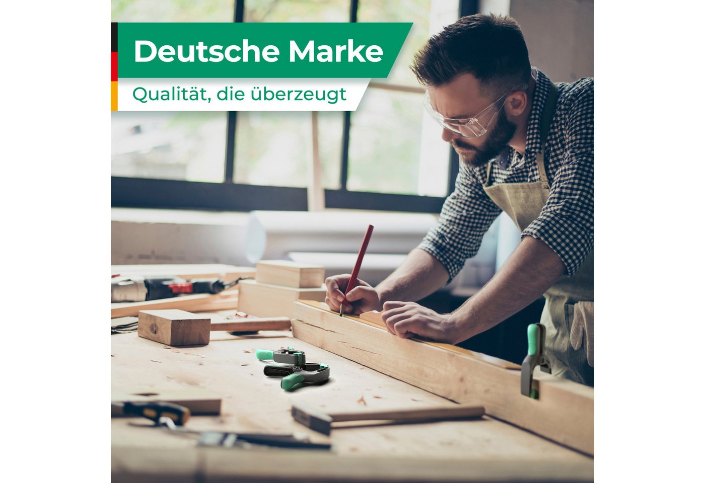 Fitcellence Klemmzwinge Klemmzwingen 10er Set, (10 St), Drehbare Klemmbacken (45), rutschfeste Griffe