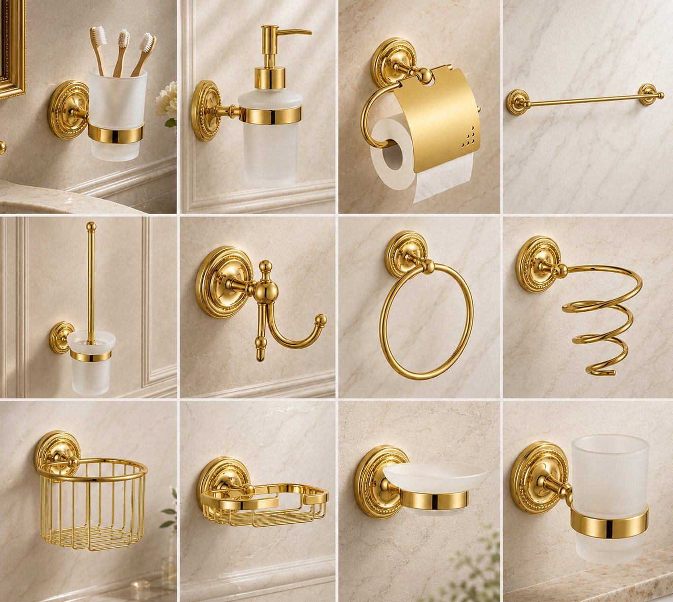 Belle Arti Handtuchhaken Handtuchhalter Badetuchhaken Handtuchaufhänger Messing 2-fach doppelt, Badezimmer, (2-fach, doppelt), Badetuchhaken Badetuchhalter Bademantelhaken Haken Bad gold rostfrei Bild 2