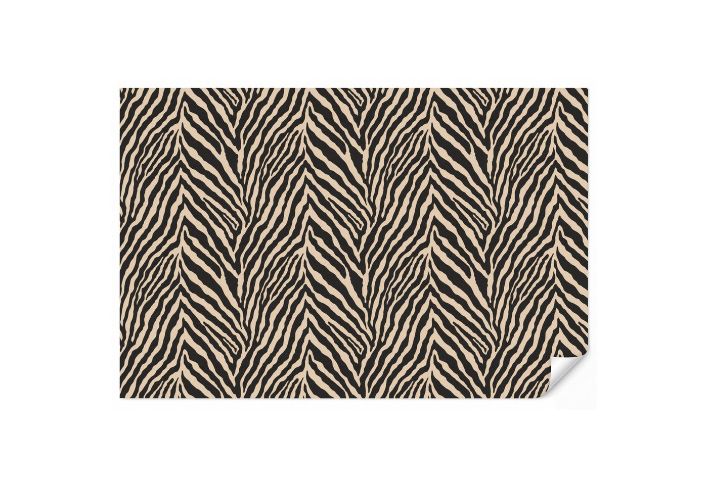 OnlyWow Fototapete Zebra - Klassisch - Schwarz, Matt, bedruckt, Wohnzimmer, Modern, Wanddekoration, Vliestapete 100x70cm