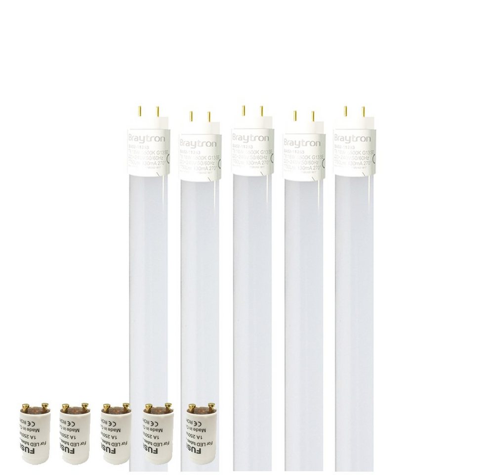 ENERGMiX LED-Leuchtmittel 60cm, 120cm, 150cm T8 LED Glas Röhre Tube Leuchtstoffröhre inkl., T8, 5 St., Neutralweiß, Set