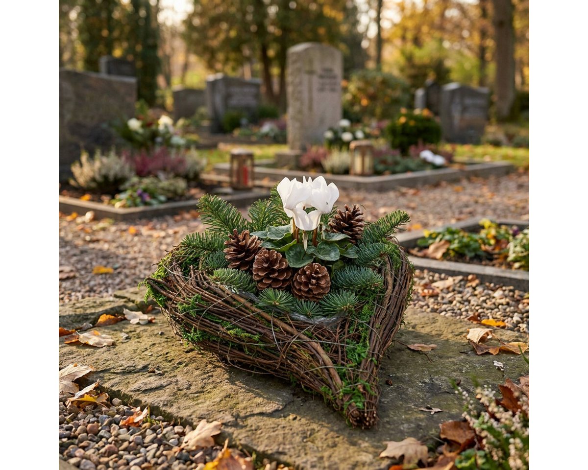 Florists Products Pflanzschale Pflanzherz Reben Moos für Trauer- und Tischdeko Bild 2