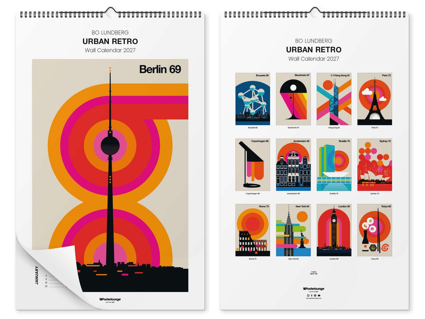 Posterlounge Kunstkalender Bo Lundberg Kalender - Urban Retro 2027, erhältlich als Wandkalender 2026 in verschiedenen Größen Bild 2