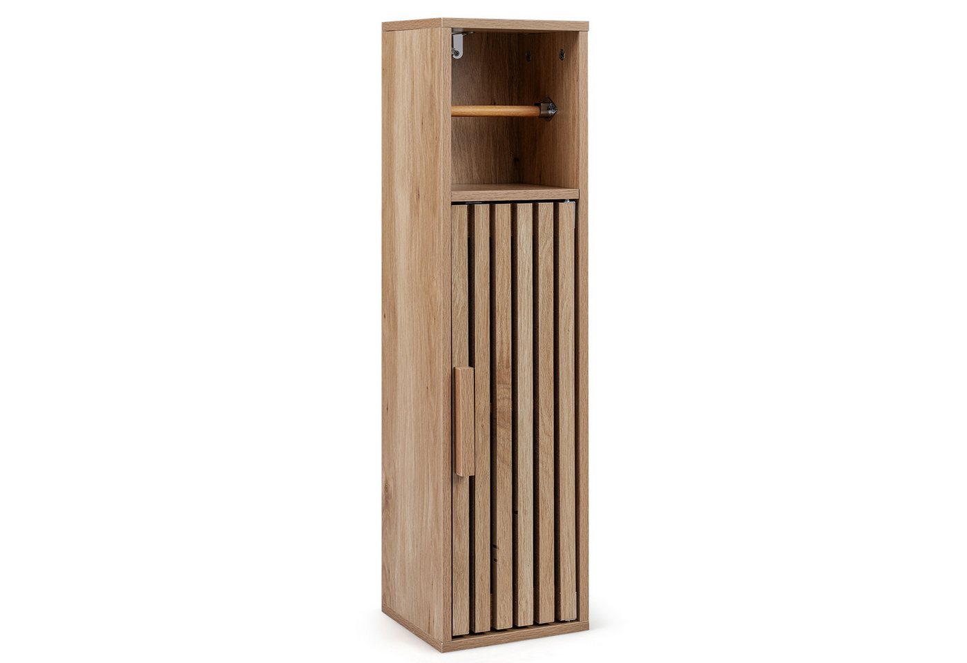 COSTWAY Badkommode Schmaler Badezimmerschrank aus Holz, 20 x 19 x 78 cm, Natur Bild 3