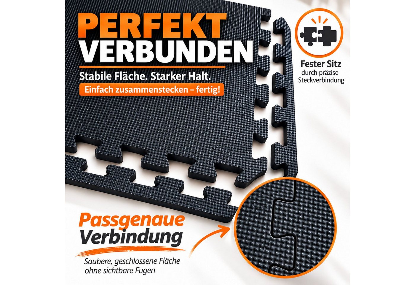 BURI Bodenschutzmatte Bodenschutzmatten 18er Set 15 mm Puzzlematten für Fitness und Geräte, 18-St. Bild 3