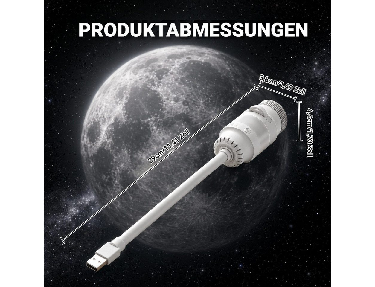 Toomoke LED Nachtlicht 2-in-1 Sternenhimmel mit 24 Motiven, Nachtlicht mit USB, Kompakte Projektionslampe für Schlafzimmer und Kinderzimmer Bild 3