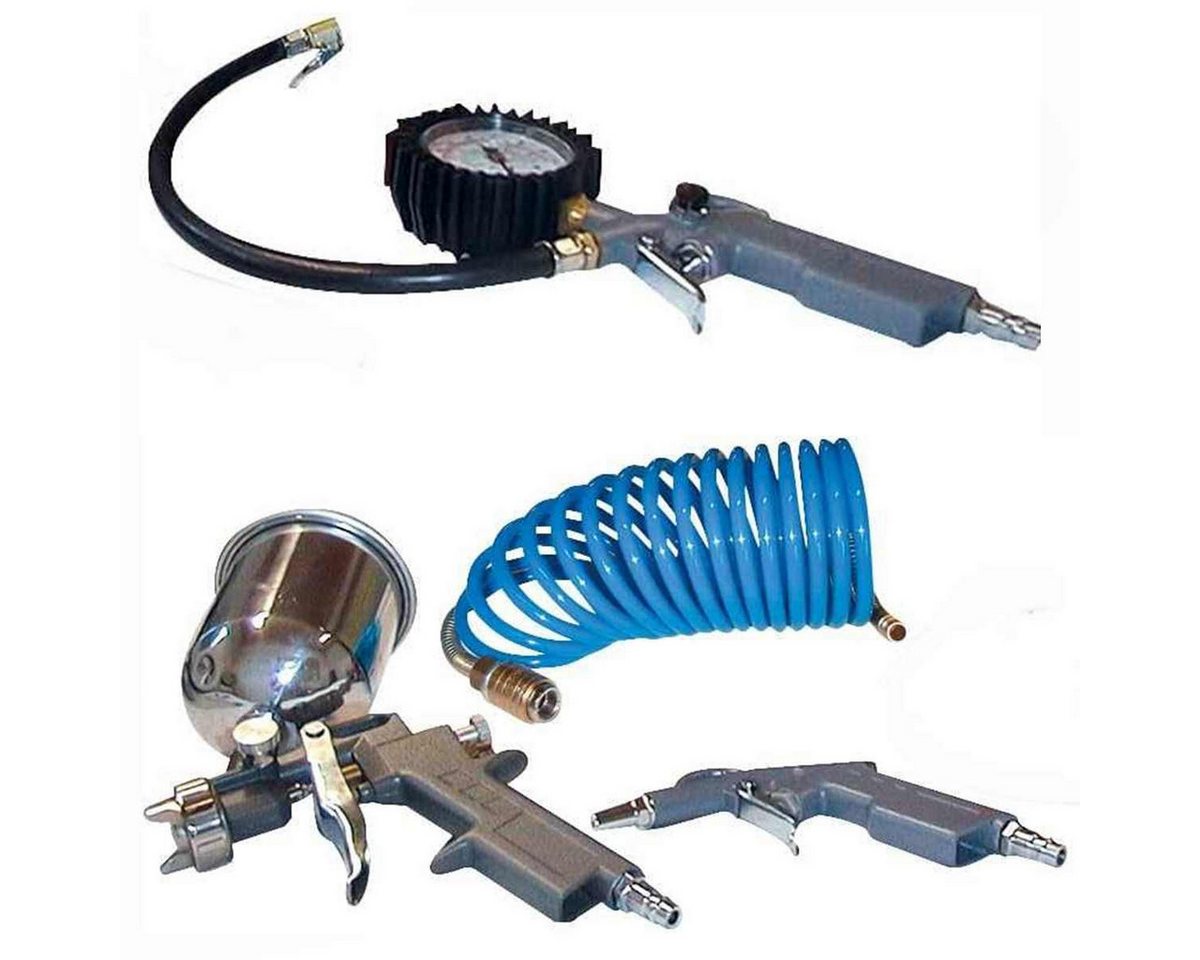 Güde Druckluftgeräte-Set Druckluft-Set 4-tlg. Reifenfüller Schlauch Ausblaspistole Farbpistole Bild 5