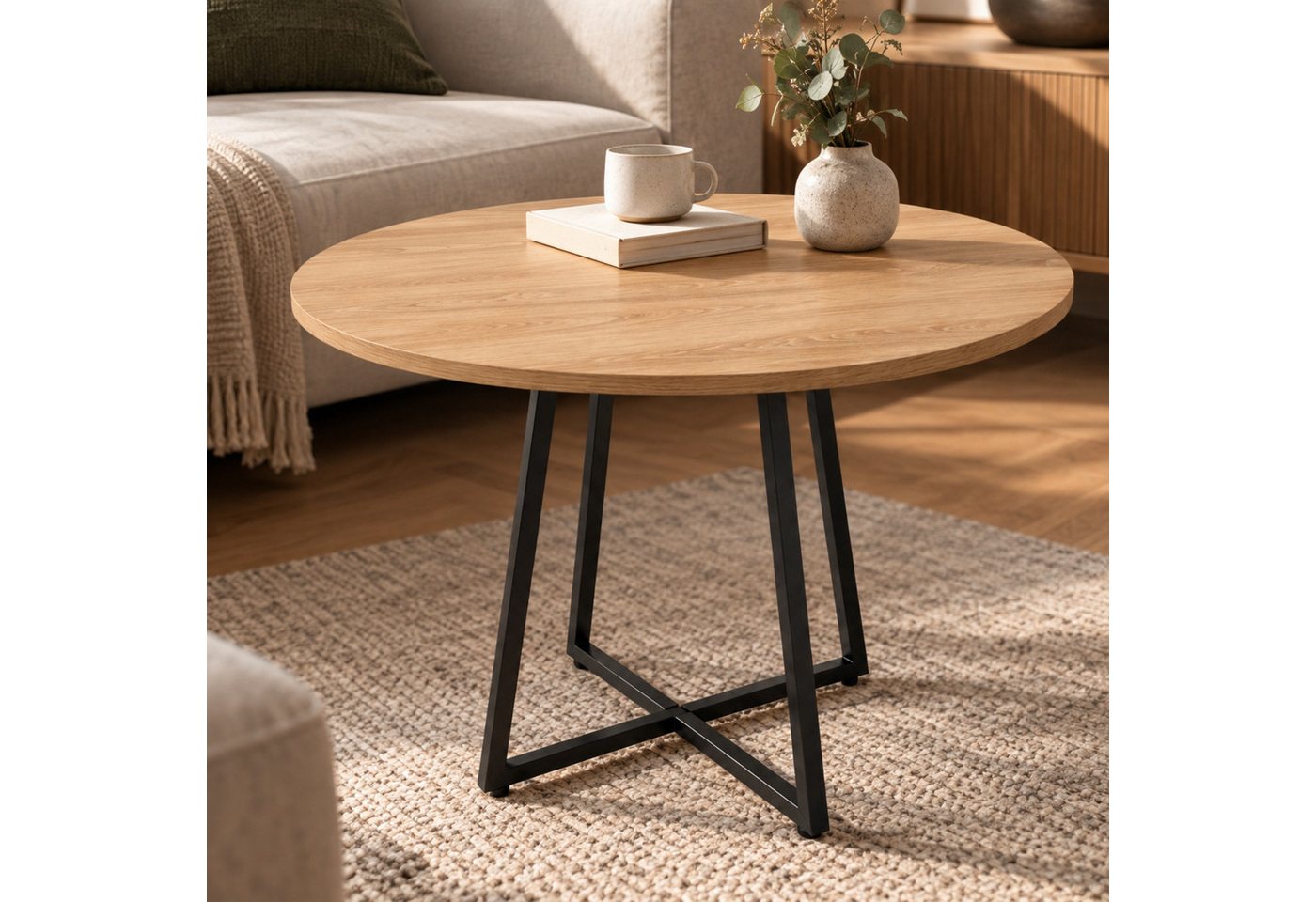 SCENA LIVING Küchentisch Runder Tisch mit Kreuzfuß, Ø 80 cm x 72 cm Bild 3