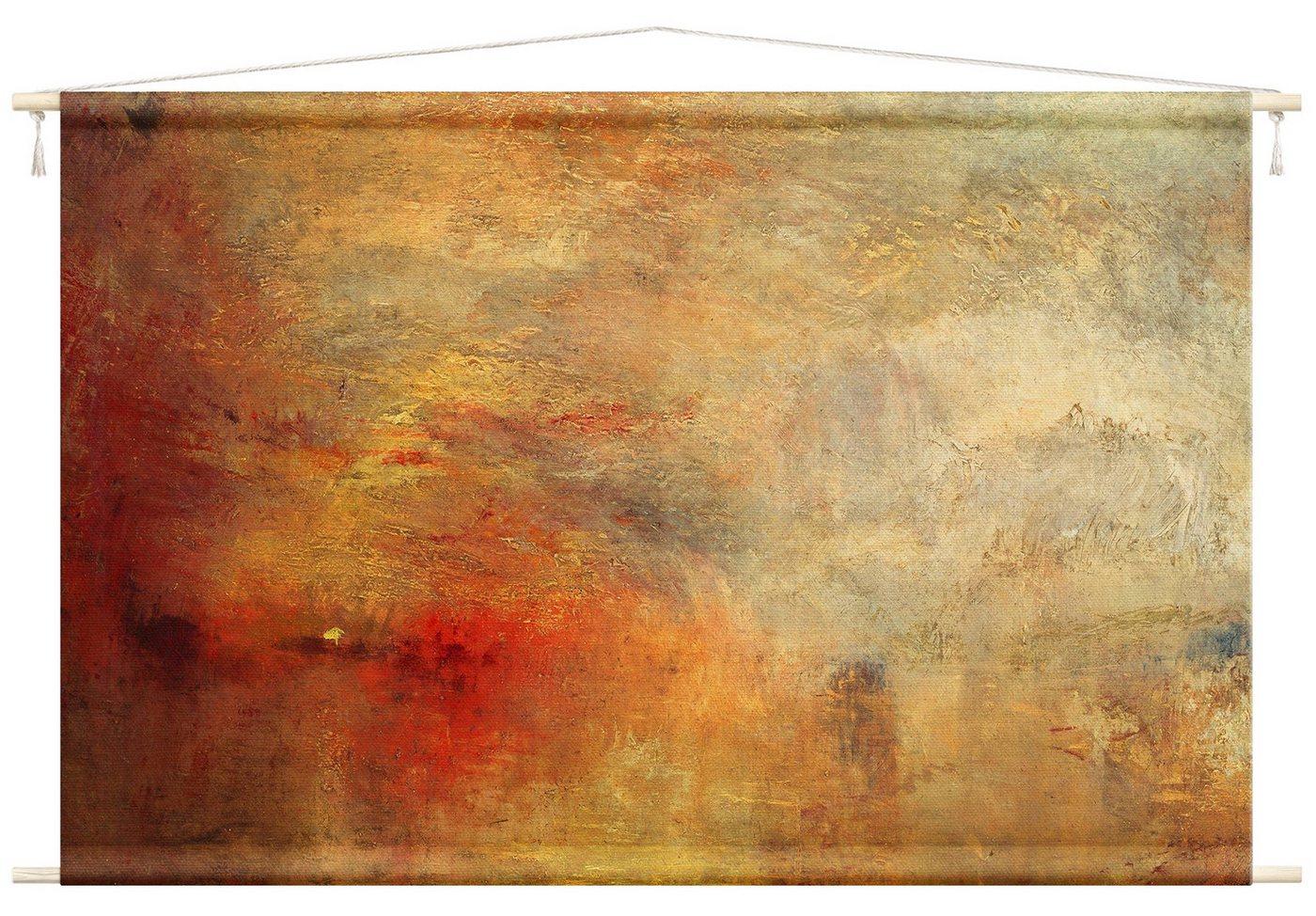 Bilderdepot24 Wandteppich modern William Turner Abstrakt orange, rechteckig, Höhe: 2.6 mm, großes Wandbild aus Natur-Baumwolle Wandbehang Stoffbild Tuch Wollseil Bild 4
