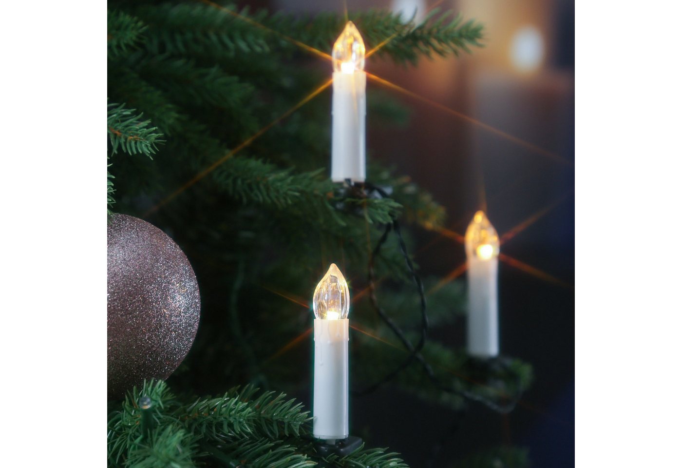 MARELIDA LED-Christbaumkerzen Weihnachtskerzen Lichterkette Weihnachtsbaum 30 Baumkerzen 7,25m Innen, 30-flammig Bild 3
