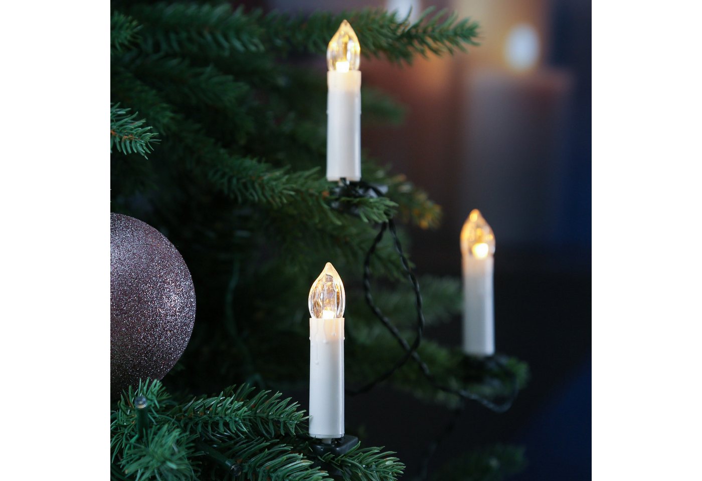 MARELIDA LED-Christbaumkerzen Weihnachtskerzen Lichterkette Weihnachtsbaum 30 Baumkerzen 7,25m Innen, 30-flammig Bild 4