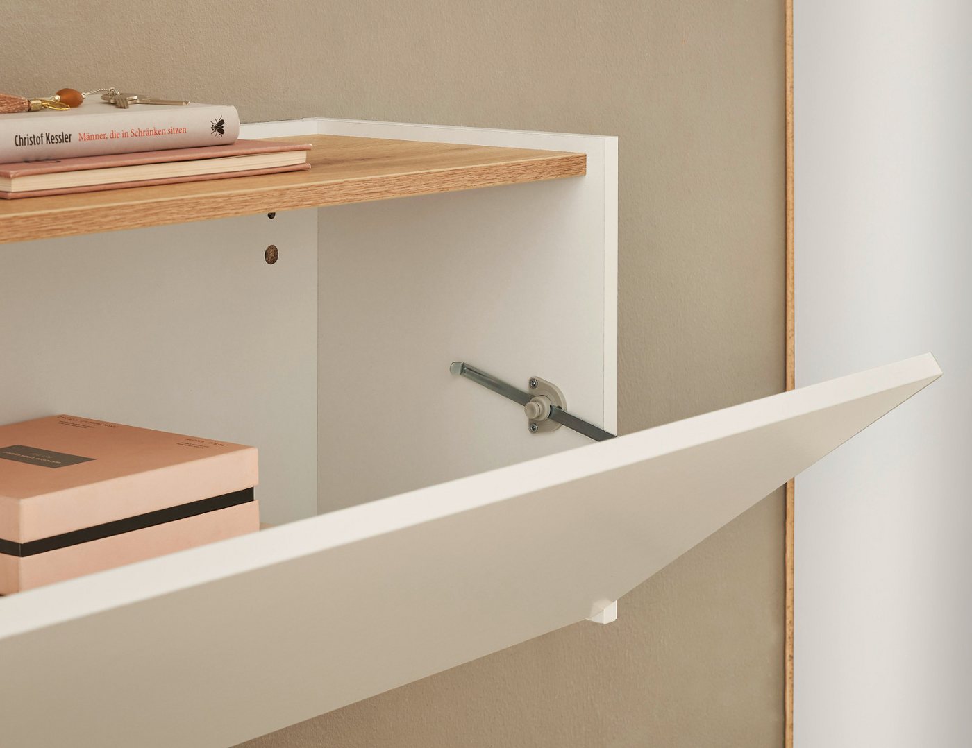 Furn.Design Hängeschrank Center (in weiß und Wotan Eiche, 100 x 35 cm) Flurschrank hängend