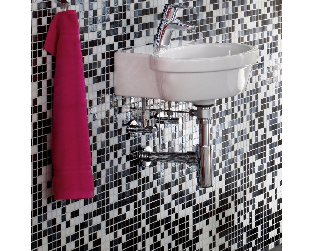 Mosafil Mosaikfliesen Mosaikfliesen Glas Weiss Grau Schwarz Mix, Glas 32.700x30.500, weiß-schwarz-grau, Verlegefertig auf ein Netz geklebt - Frostsicher - Wasserfest Bild 2