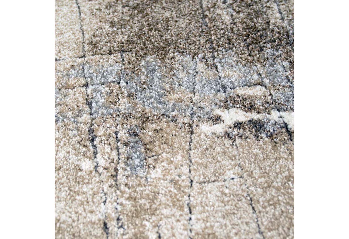 Carpetia Teppich Design Teppich Beige Grau Vintage Optik modern elegant Wohnbereich, rund, Höhe: 13 mm Bild 3