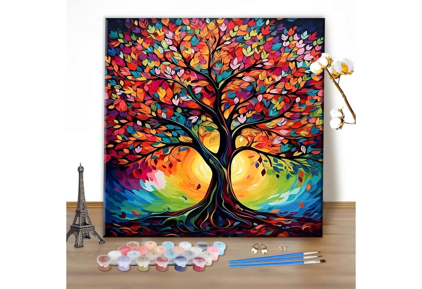 LuxusKollektion Malen nach Zahlen Malen nach Zahlen Lebensbaum 40x40cm (1-St) Bild 2