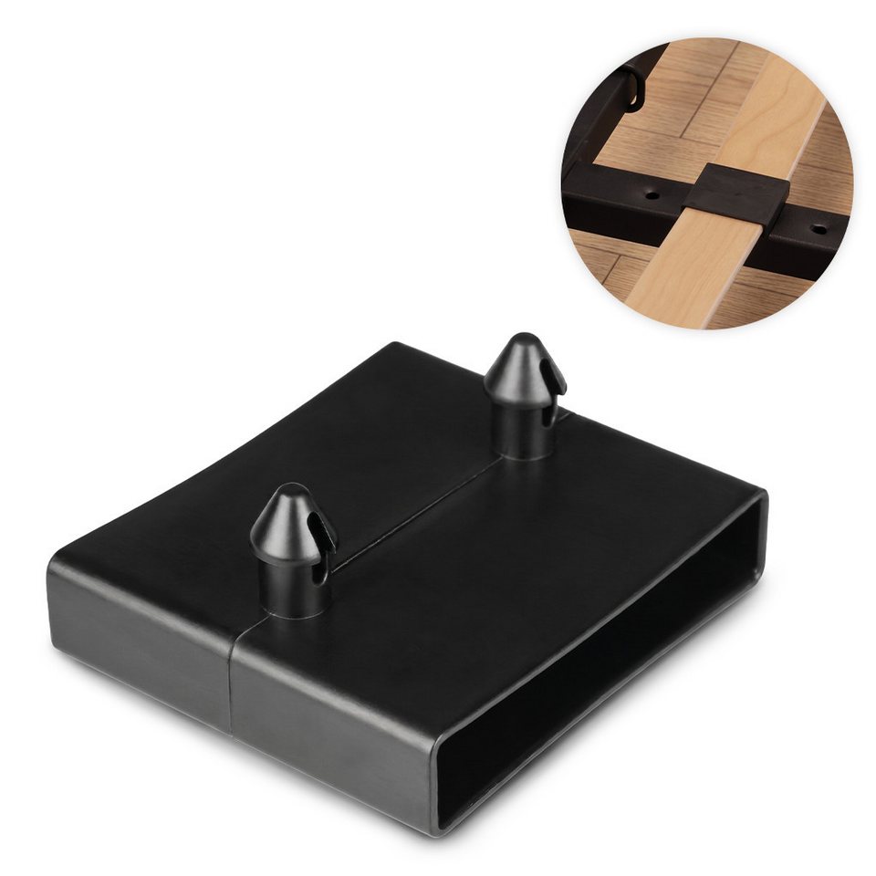 Prima-Online Möbelbeschlag Lattenrost Mittelkappen 55x9mm Schwarz Federleisten Mittelhalterungen (Mittelkappe), Flexibler und bruchfester Kunststoff, werkzeuglose Steckmontage. Bild 2
