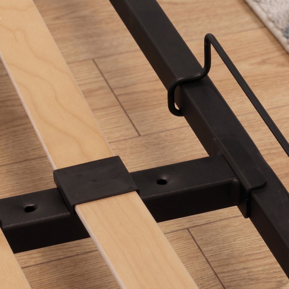 Prima-Online Möbelbeschlag Lattenrost Mittelkappen 55x9mm Schwarz Federleisten Mittelhalterungen (Mittelkappe), Flexibler und bruchfester Kunststoff, werkzeuglose Steckmontage. Bild 4