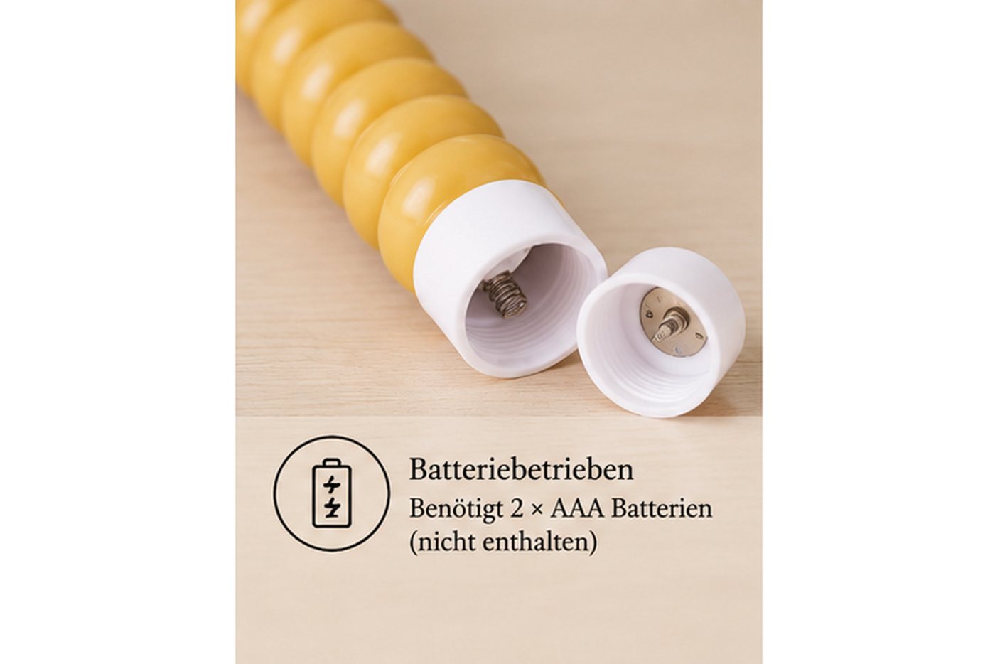 dasmöbelwerk LED-Kerze LED-Stabkerzen 2er Set Ø2,2x22 cm Dinnerkerze Timer Ocker, Leuchtmittel nicht enthalten Bild 2