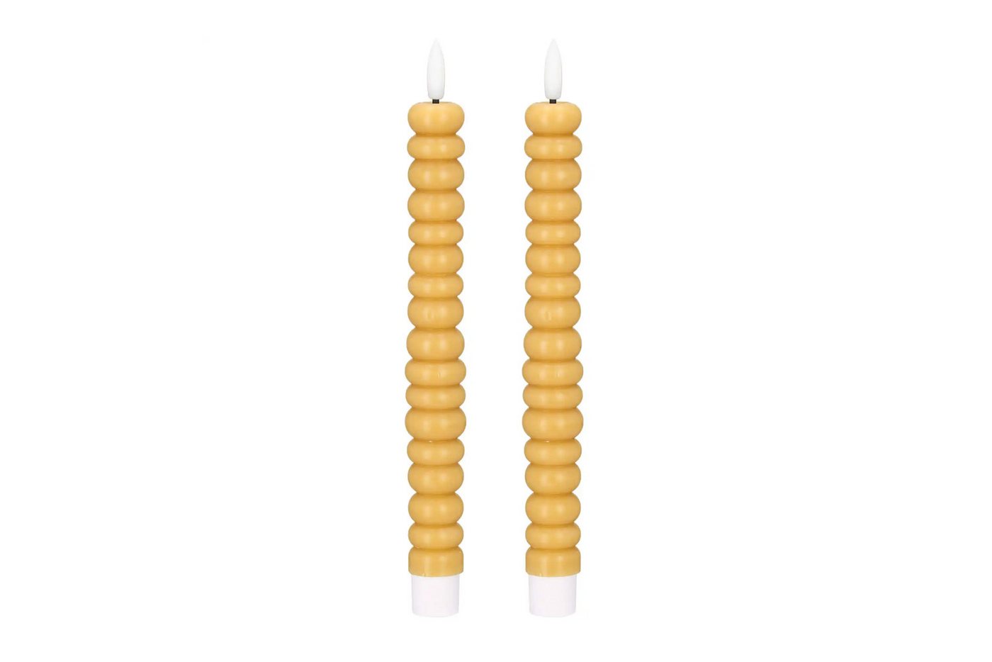 dasmöbelwerk LED-Kerze LED-Stabkerzen 2er Set Ø2,2x22 cm Dinnerkerze Timer Ocker, Leuchtmittel nicht enthalten Bild 3