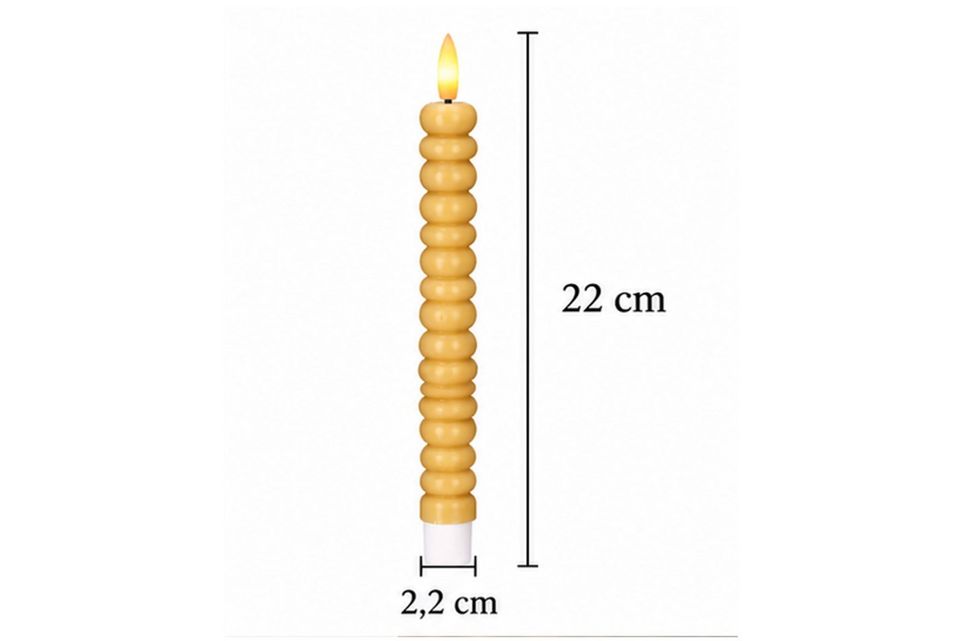 dasmöbelwerk LED-Kerze LED-Stabkerzen 2er Set Ø2,2x22 cm Dinnerkerze Timer Ocker, Leuchtmittel nicht enthalten Bild 4