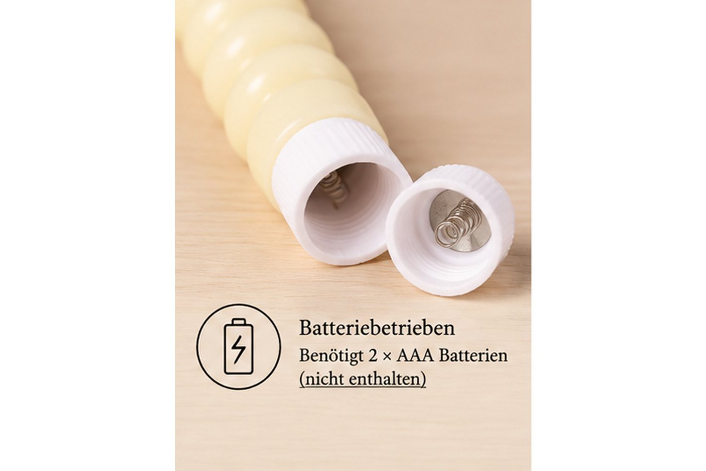 dasmöbelwerk LED-Kerze LED-Stabkerzen 2er Set Ø2,2x22 cm Dinnerkerze Timer Creme, Leuchtmittel nicht enthalten Bild 4
