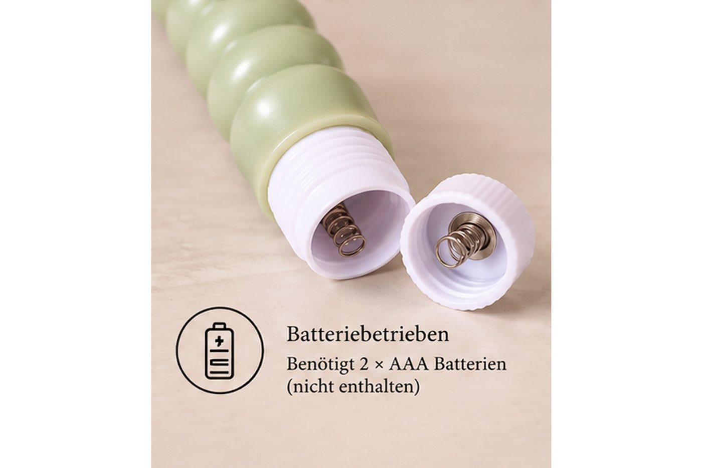 dasmöbelwerk LED-Kerze LED-Stabkerzen 2er Set Ø2,2x22 cm Dinnerkerze Timer Grün, Leuchtmittel nicht enthalten