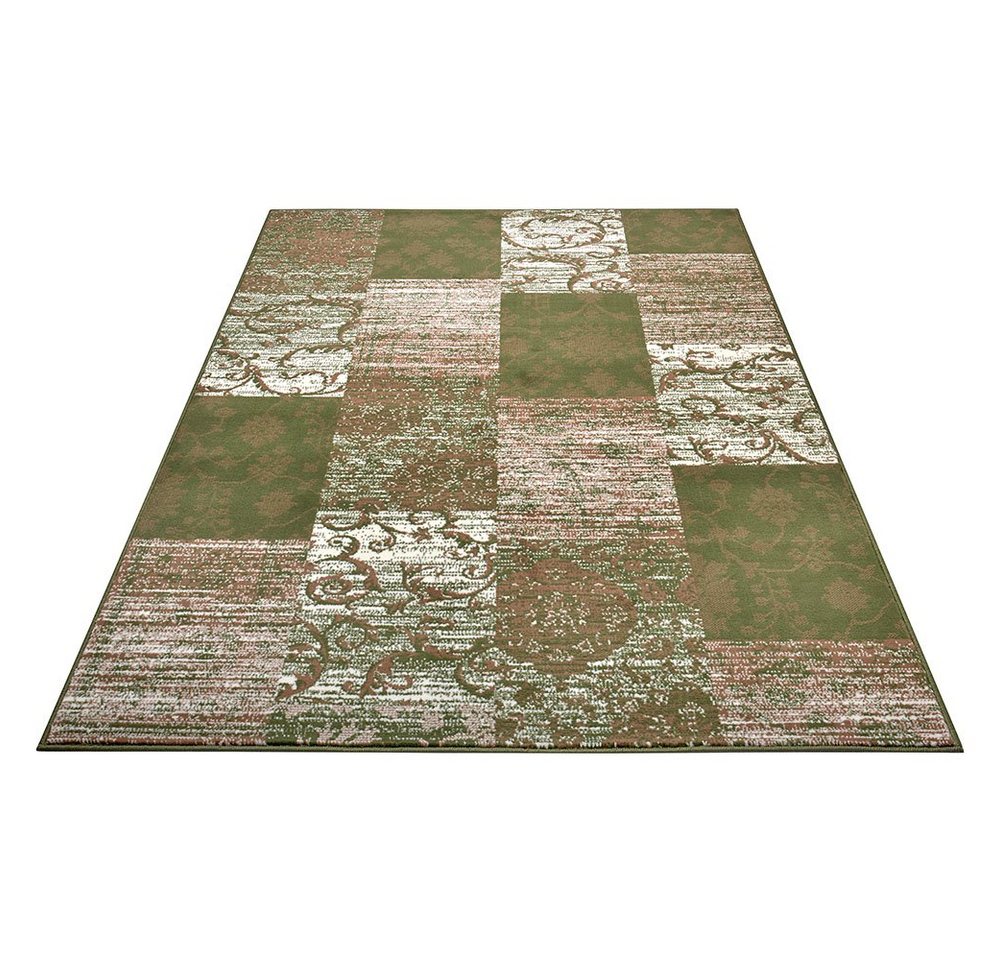 HANSE Home Designteppich Kurzflor Teppich Bloques in Grün Creme, rechteckig, Höhe: 9 mm, Waschbar, pflegeleicht und ideal fürs Wohnzimmer Bild 4