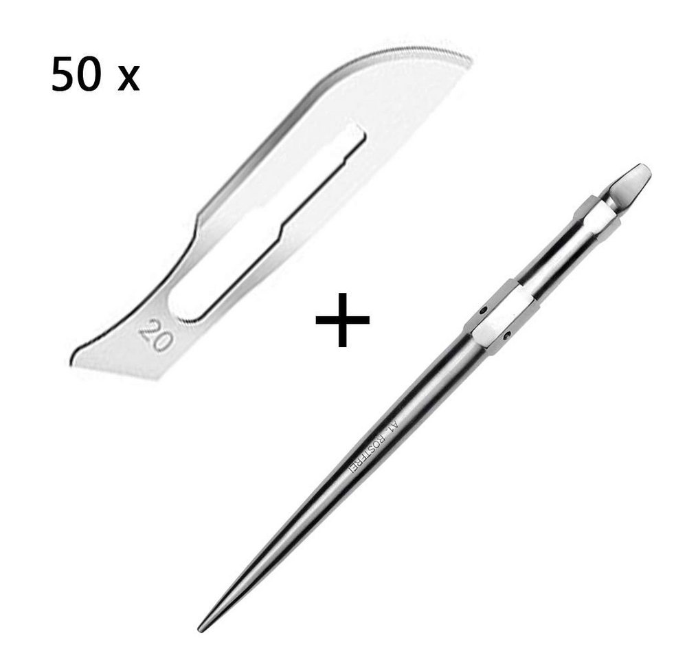May Cuttermesser Set 50 Stück Skalpellklingen Figur 20 aus Karbonstahl