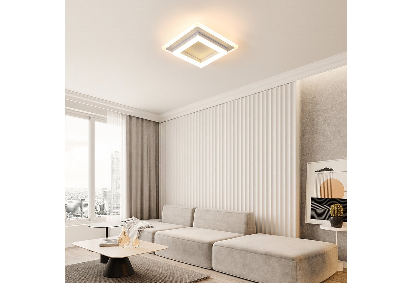 Riserva LED Dekolicht LED Deckenleuchte 24W 3000K Quadrat Deckenlampe 20cm Weiß, LED wechselbar, Augenschonendes und flimmerfreies Design, Hochleistungsmaterialien Bild 2