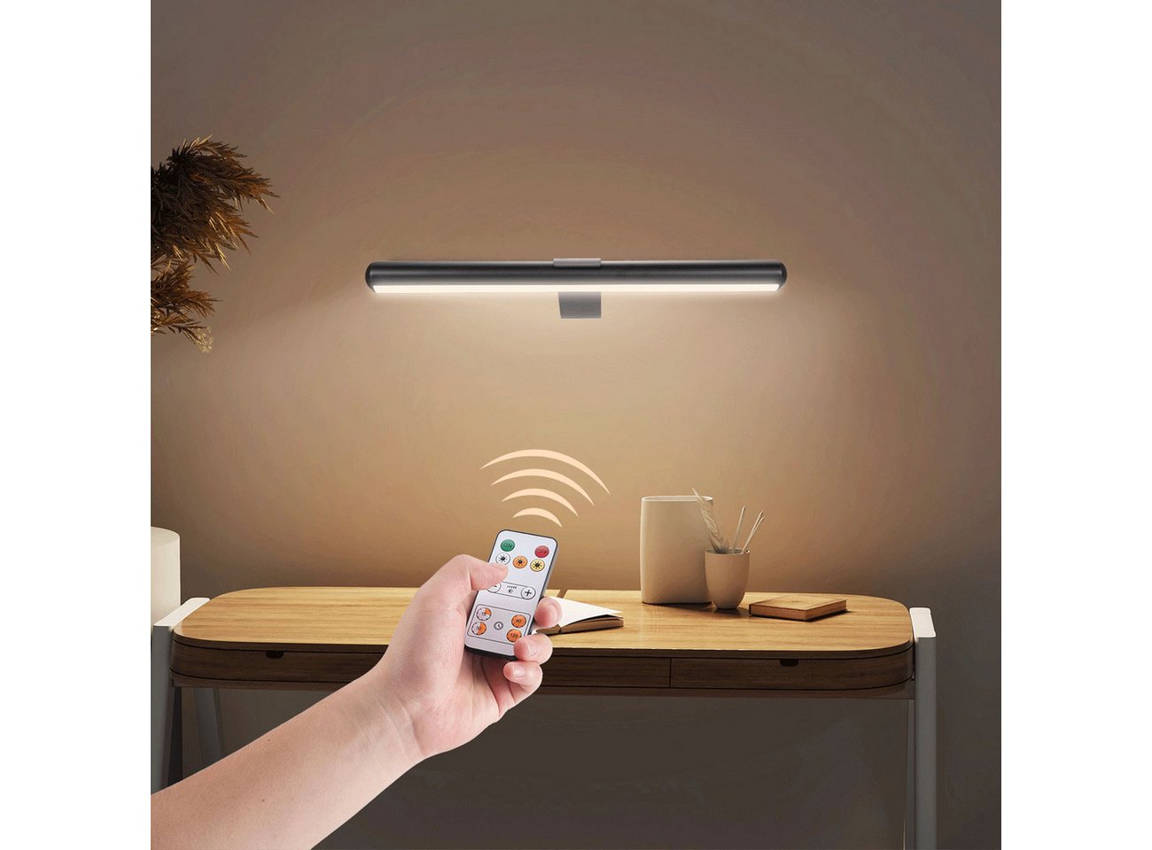 shop'n smile ideoon LED Wandleuchte Dimmbare Bildleuchte Fernbedienung&Touch-Schalter 4400 mA Akku, LEDs, warmweiss, kaltweiss, naturweiss, 40 LEDs, 4 Lichtfarben, 12–20 Std. Laufzeit & Timer 15–60 Min Bild 5
