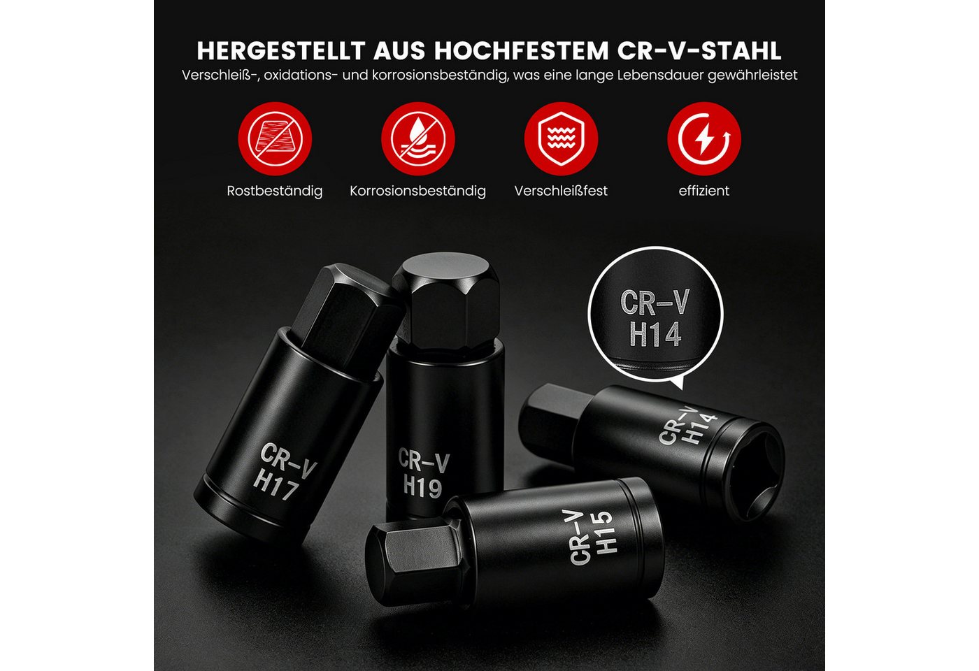 Walter Stahl Germany control Bit- und Steckschlüsselset 107 tlg. Steckschlüssel Satz, 1/4", 3/8", 1/2" Antrieb, Set, 107-St., Die ideale Wahl für Profis und Heimwerker., Bit-Set 107-tlg,in schlagfester Kunststoffbox