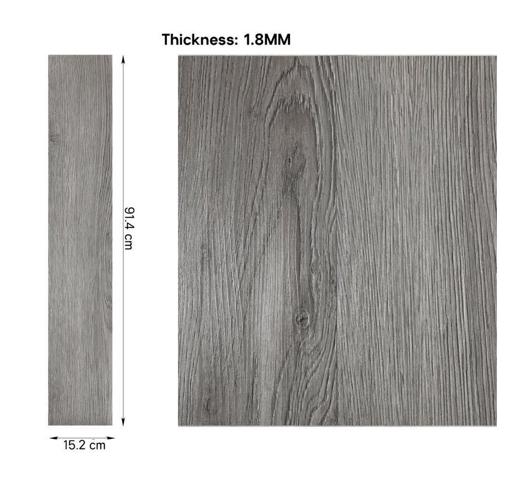 FANNOU Vinylboden 36 Stück 5 m², selbstklebende Vinyl-Dielenfliesen in Holzoptik Bild 3