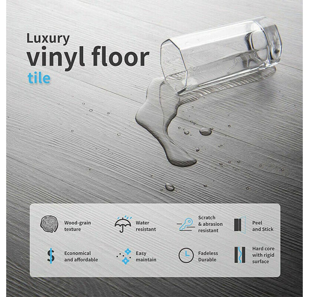 FANNOU Vinylboden 36 Stück 5 m², selbstklebende Vinyl-Dielenfliesen in Holzoptik Bild 4