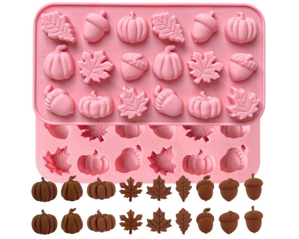 FOUORTUNATE-BEE Silikonform Herbst-Silikonform mit Ahornblättern, Eicheln und Kürbissen, (Silikonform für Schokolade und Süßigkeiten 1-tlg), für Herbst, Erntedankfest und Erntedekoration Bild 5