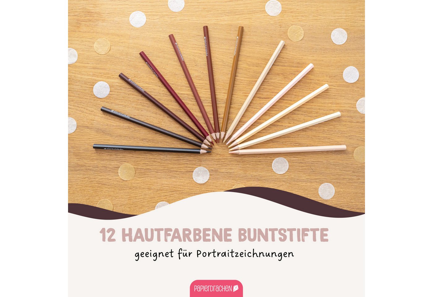 PAPIERDRACHEN Buntstift 12 Buntstifte für Porträts