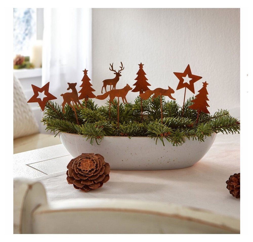 Home-trends24.de Gartenstecker Rost Stecker Weihnachten 9er Deko Winter Figur Metall Set (9-St) Bild 2