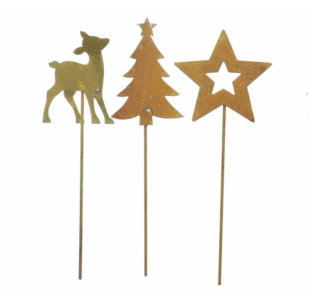 Home-trends24.de Gartenstecker Rost Stecker Weihnachten 9er Deko Winter Figur Metall Set (9-St) Bild 3