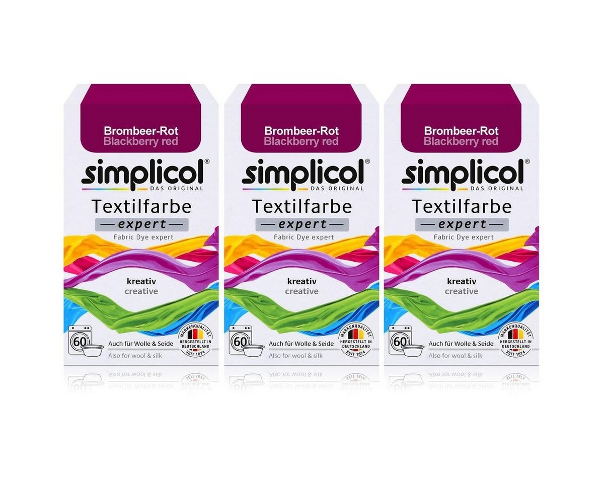 simplicol Textilfarbe Simplicol Textilfarbe expert Brombeer-Rot 150g - Farbe zum Färben (3er Bild 3