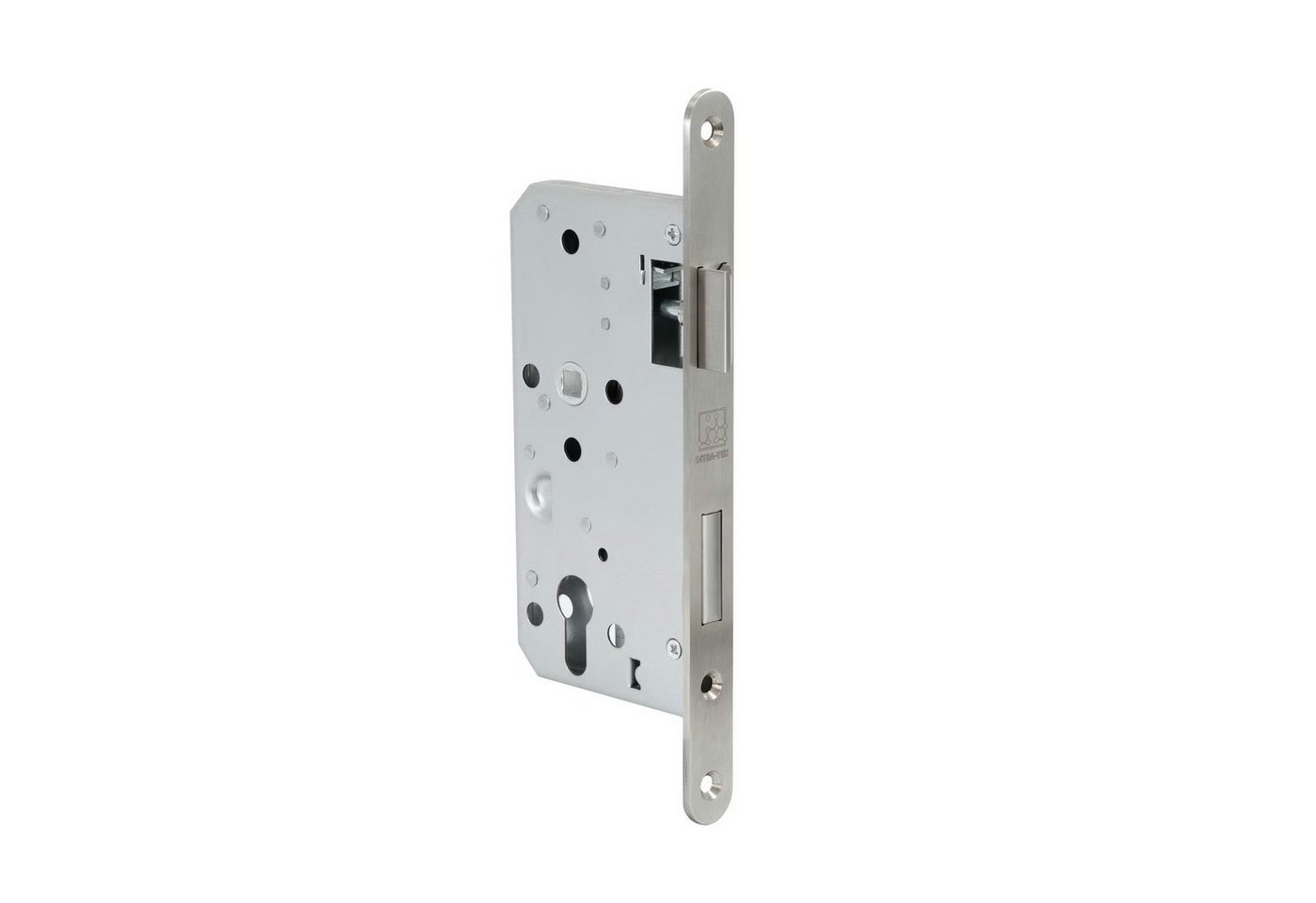 INTRA-TEC Einsteckschloss Zimmertürschloss für stumpf einschlagende Türen »Einsteckschloss, Zimmertürschloss«, Dornmaß 55 mm, 1-tlg., Entfernung 72mm, Stulp 24×235mm, DIN L/R, Edelstahl-Stulpe, PZ