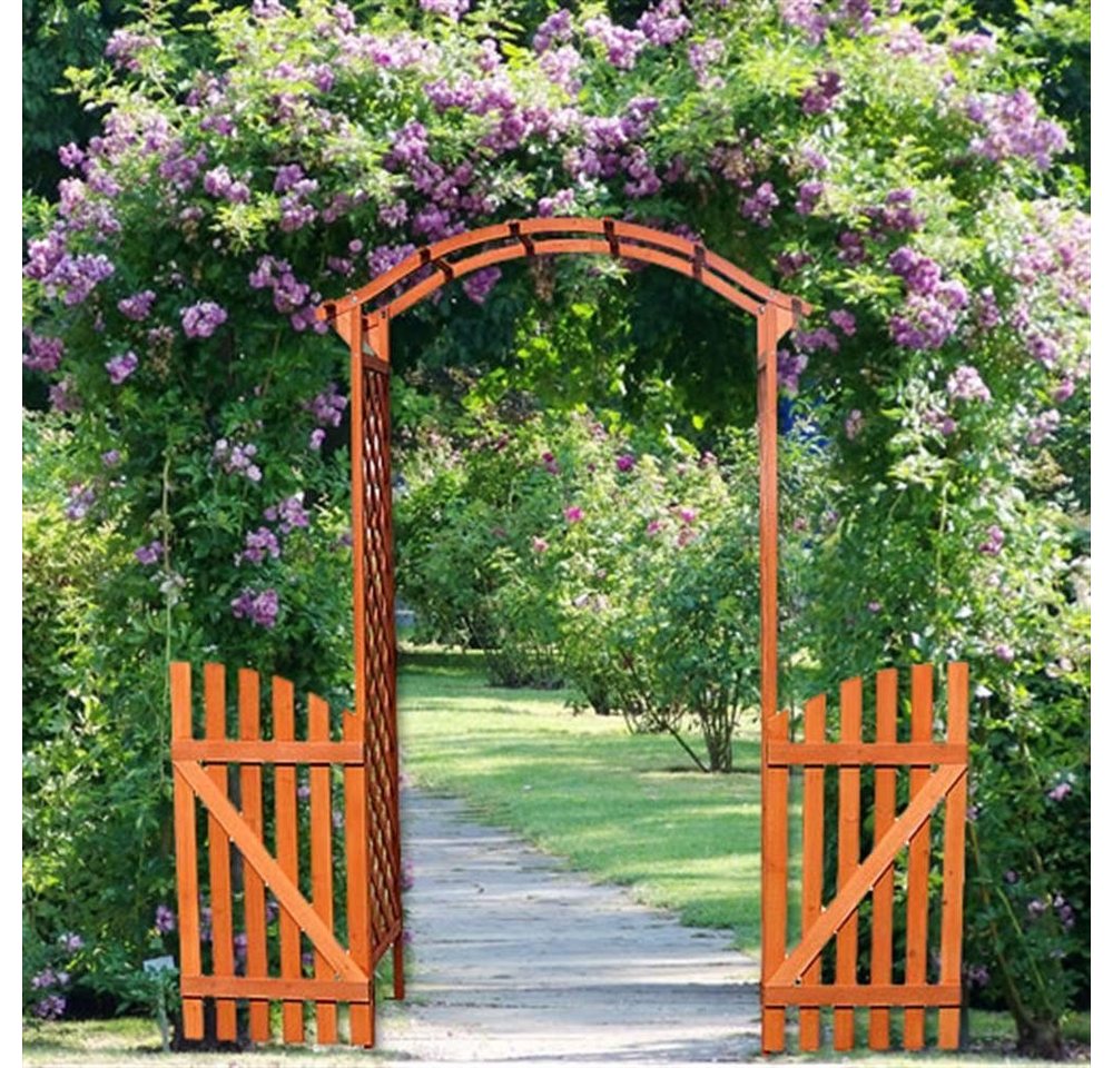 Feel2Home Rosenbogen Rankgitter mit Tür, Gartenbogen Spalier für Rosen & Kletterpflanzen, 1 Rosenbogen mit Tür als Rankhilfe für Kletterpflanzen, Rosenbogen mit Tür und Rankgitter für Kletterpflanzen im Garten Bild 5