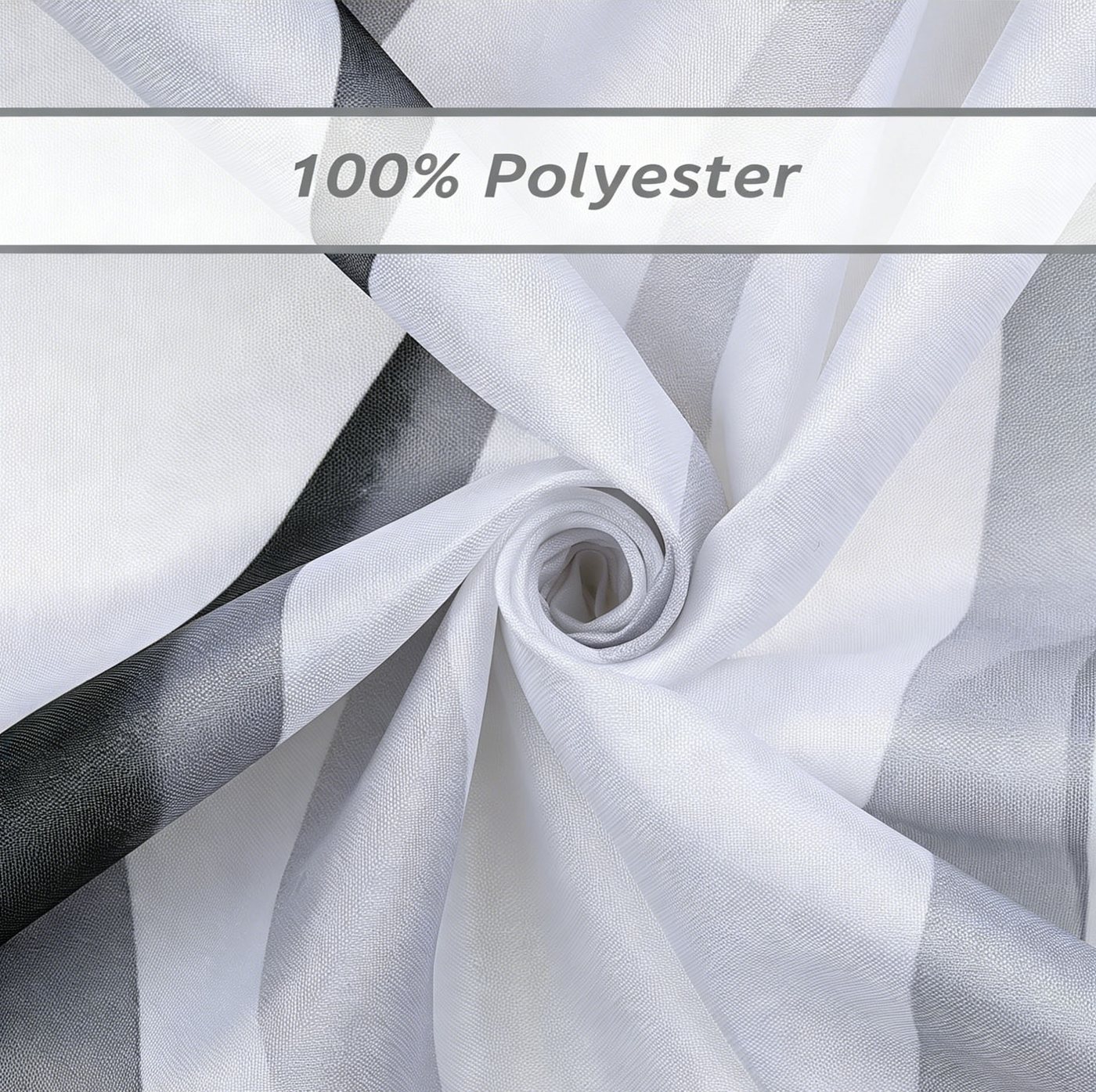 Zyronn Duschvorhang Wellenstreifen-Duschvorhang, wasserdichter und schimmelresistenter Breite 180 cm, Polyester-Duschvorhang für Badezimmer, Duschkabinen und Hotels Bild 4
