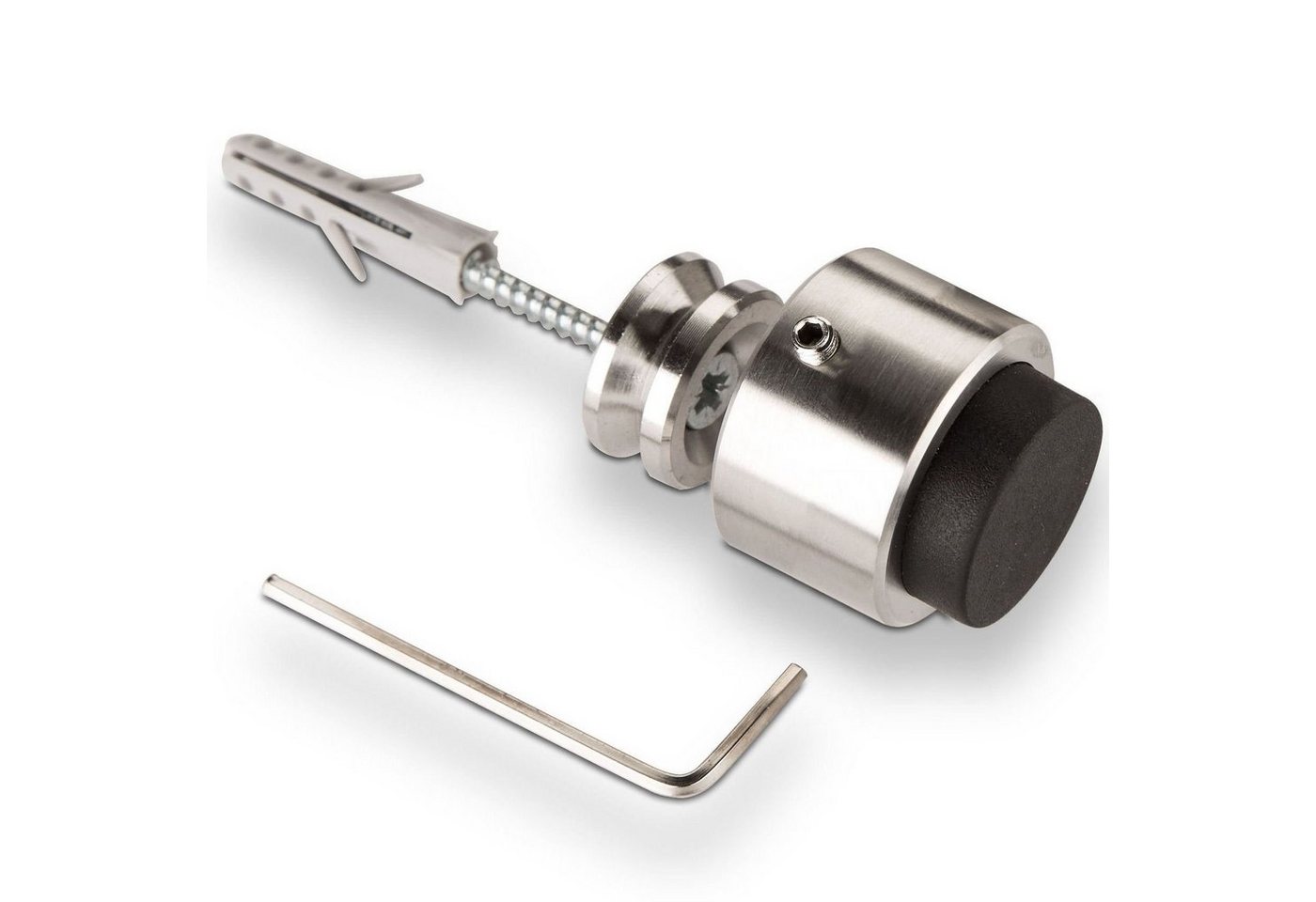 SO-TECH® Wandtürstopper Arkon ø32mm Höhe 20mm Wandtürstopper aus Edelstahl mit Gummi Bild 2