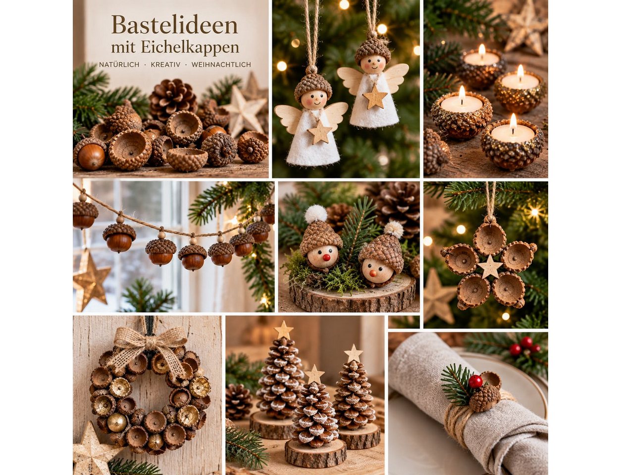 meytrade Bastelnaturmaterial 50 Natürliche Eichelschalen Eichelhütchen zum Basteln & Dekorieren, (50-tlg), für Herbstdeko, Tischdekoration, Streudeko Bild 4