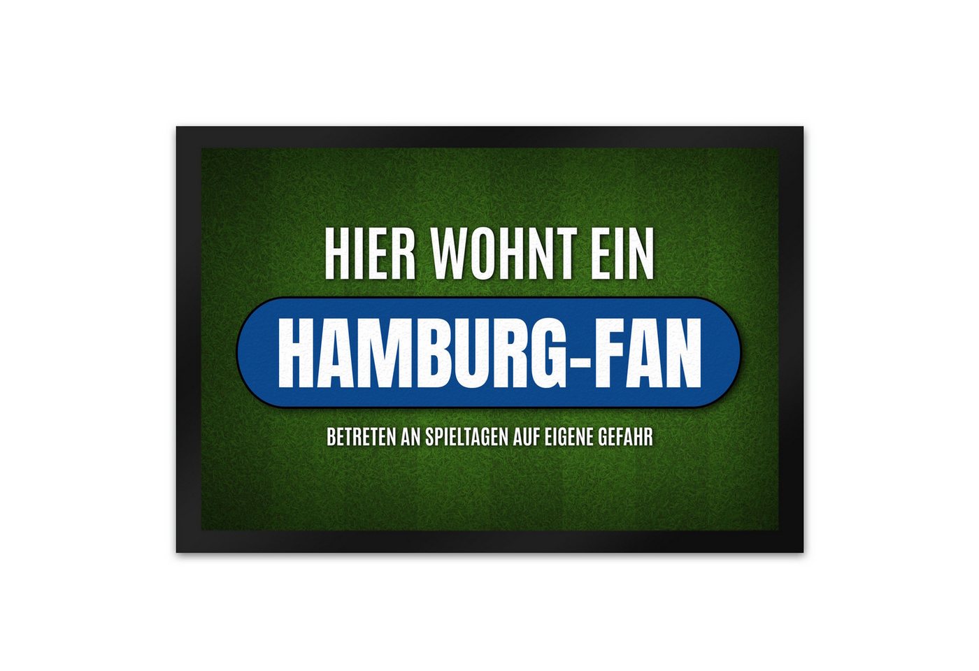 speecheese Fußmatte Hier wohnt ein Hamburg Fan Fußmatte XL mit Rasen Motiv Bild 2