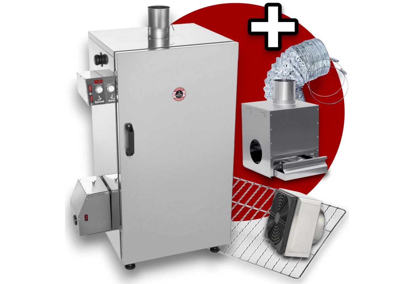 colomi Räucherofen Borniak BBDS 150 SET - automatische Raucherzeugung, elektron. geregelt, 2015,00 W, Spar-Set, Räucherofen, Smoker