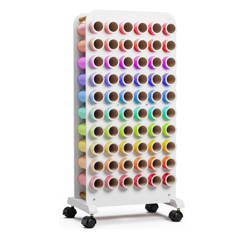 GarveeMore Regal Vinyl Roll Storage Rack mit Rädern Organizer Warenkorb Bild 2